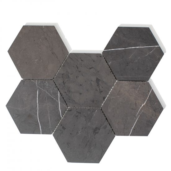 Marmur brąz pietra grey mozaika hexagon „l”