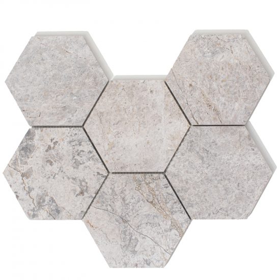 Marmur szary tundra grey mozaika hexagon „l”