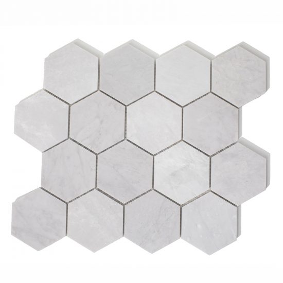Marmur szary ice grey mozaika hexagon „m”