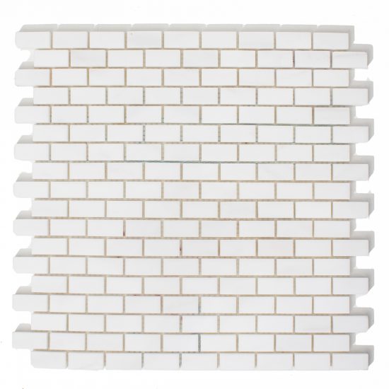 Marmur biały glacier white mozaika brick bone