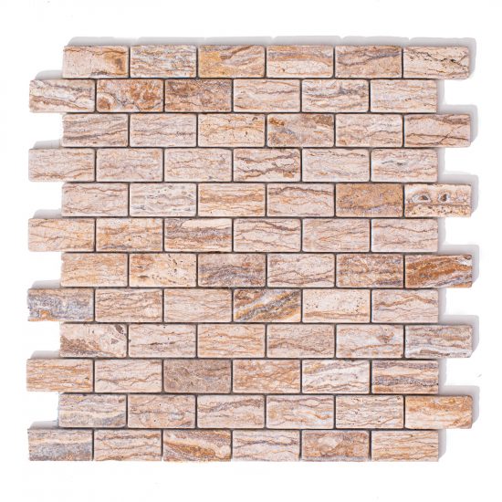 Trawertyn brąz ivy brown mozaika brick bone