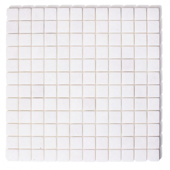 Marmur biały bianco neve mozaika kostki