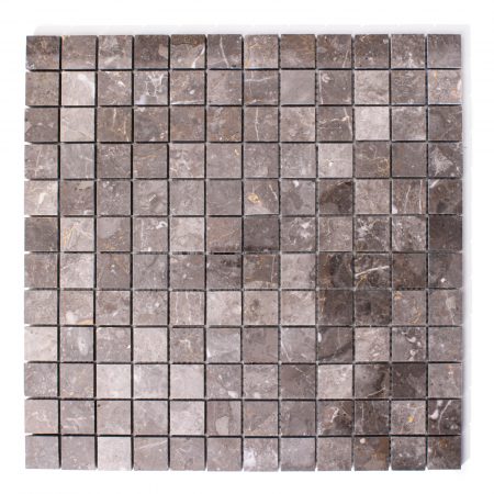 Mozaika marmurowa kostki z szarego marmuru anthracite gold kwadraty  wielkości  2,3/2,3 cm, grubość 1 cm, wykończenie polerowane