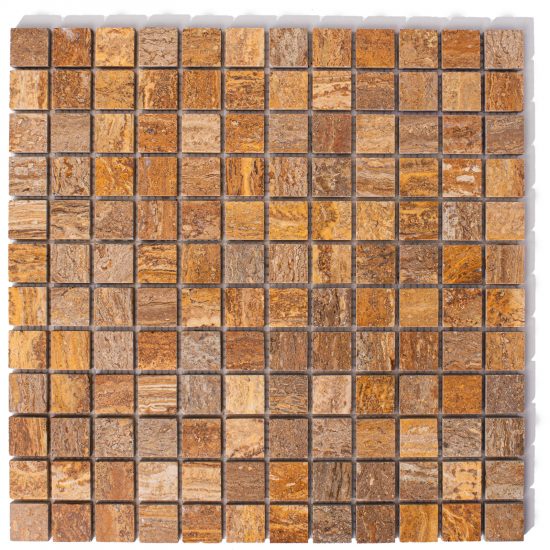 Trawertyn brąz kona brown mozaika kostki
