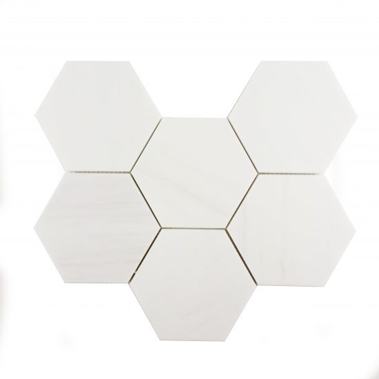 Marmur glacier white mozaika hexagon „l”