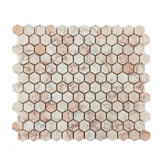 Marmur sakura mozaika hexagon „s”