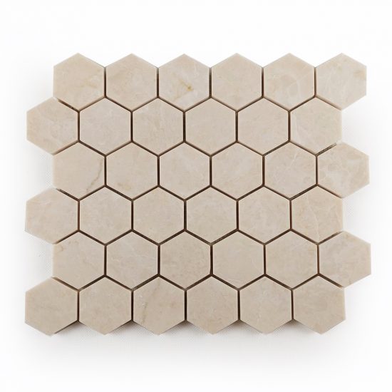 Marmur beżowy beige crystallino mozaika hexagon „m”