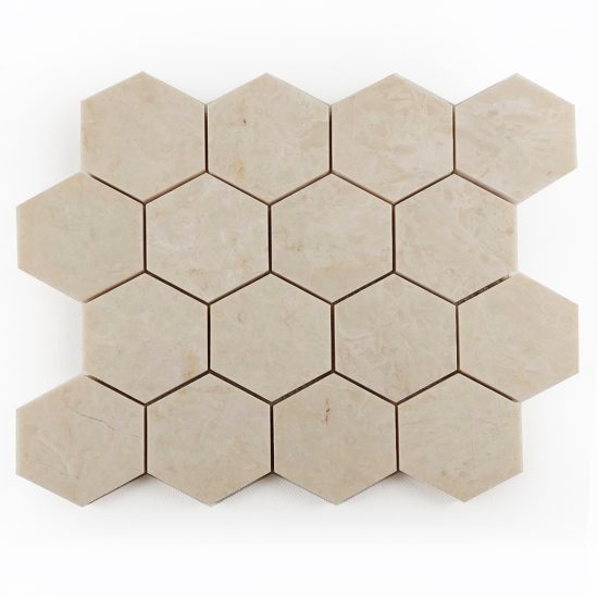 Marmur beżowy beige crystallino mozaika hexagon „m +”